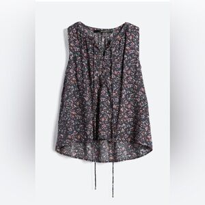 Fun2Fun Hermosa Floral Lace Up Top